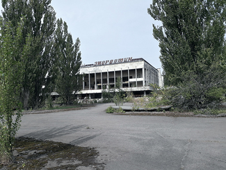 Ein Gebäude in der evakuierten Stadt Prypjat